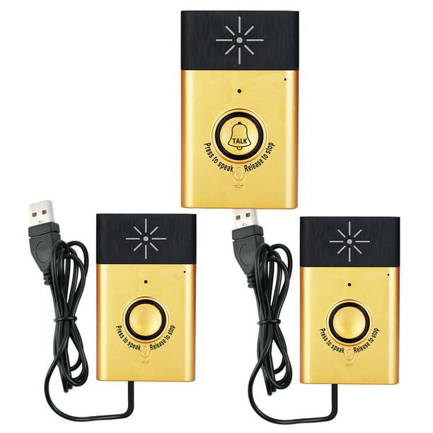 Wireless Intercom Doorbell Wireless Distance up to 200M Wireless Voice Intercom Doorbells Two-Way Talk Home Doorbell Intercom Kit Gold